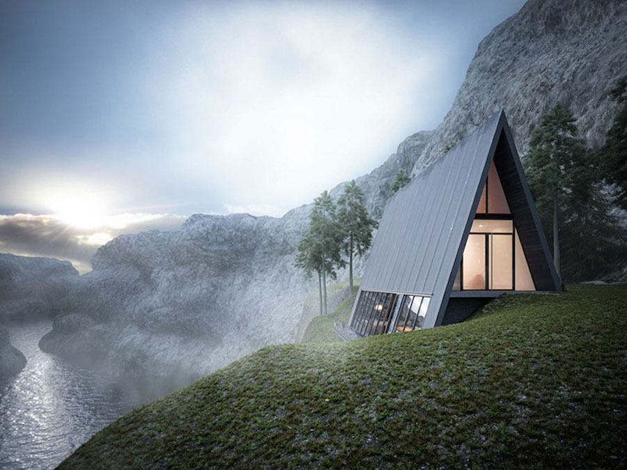 Beautiful Fictional Triangle Cliff House0