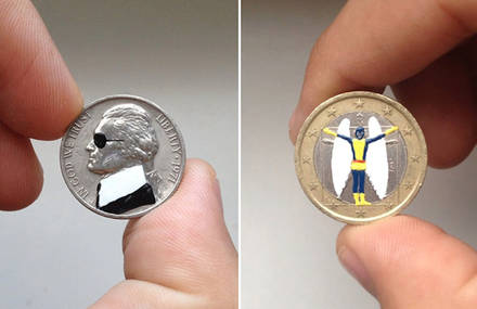 Coins Transformed in Pop Art Characters