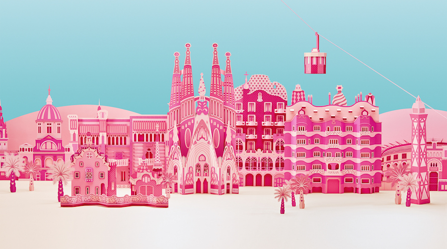 Craft Paper Cityscapes of Barcelona1