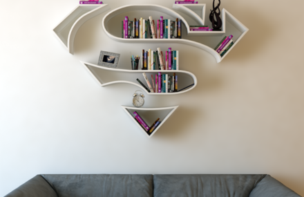 Funny Bookshelves with Superheroes Logos