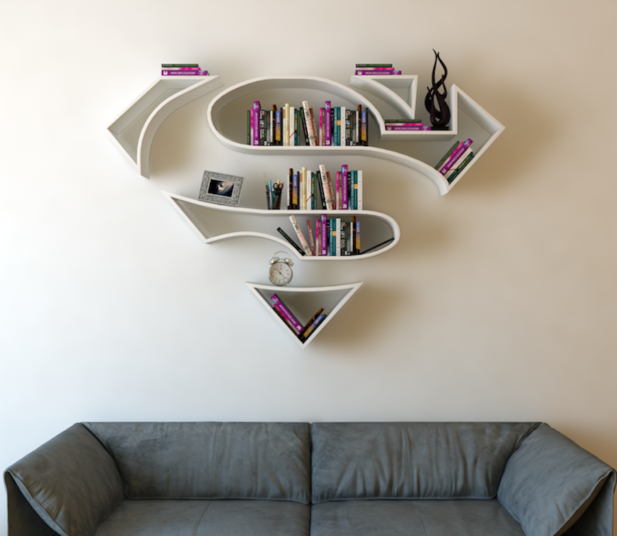 Funny Bookshelves with Superheroes Legos2