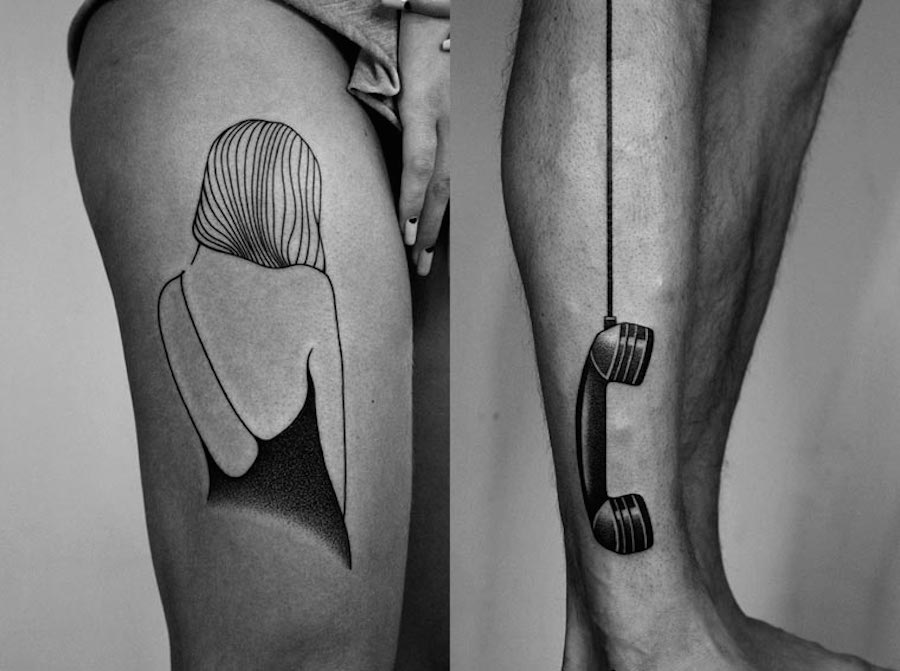 Hybrid Wildlife Black and White Tattoos  12