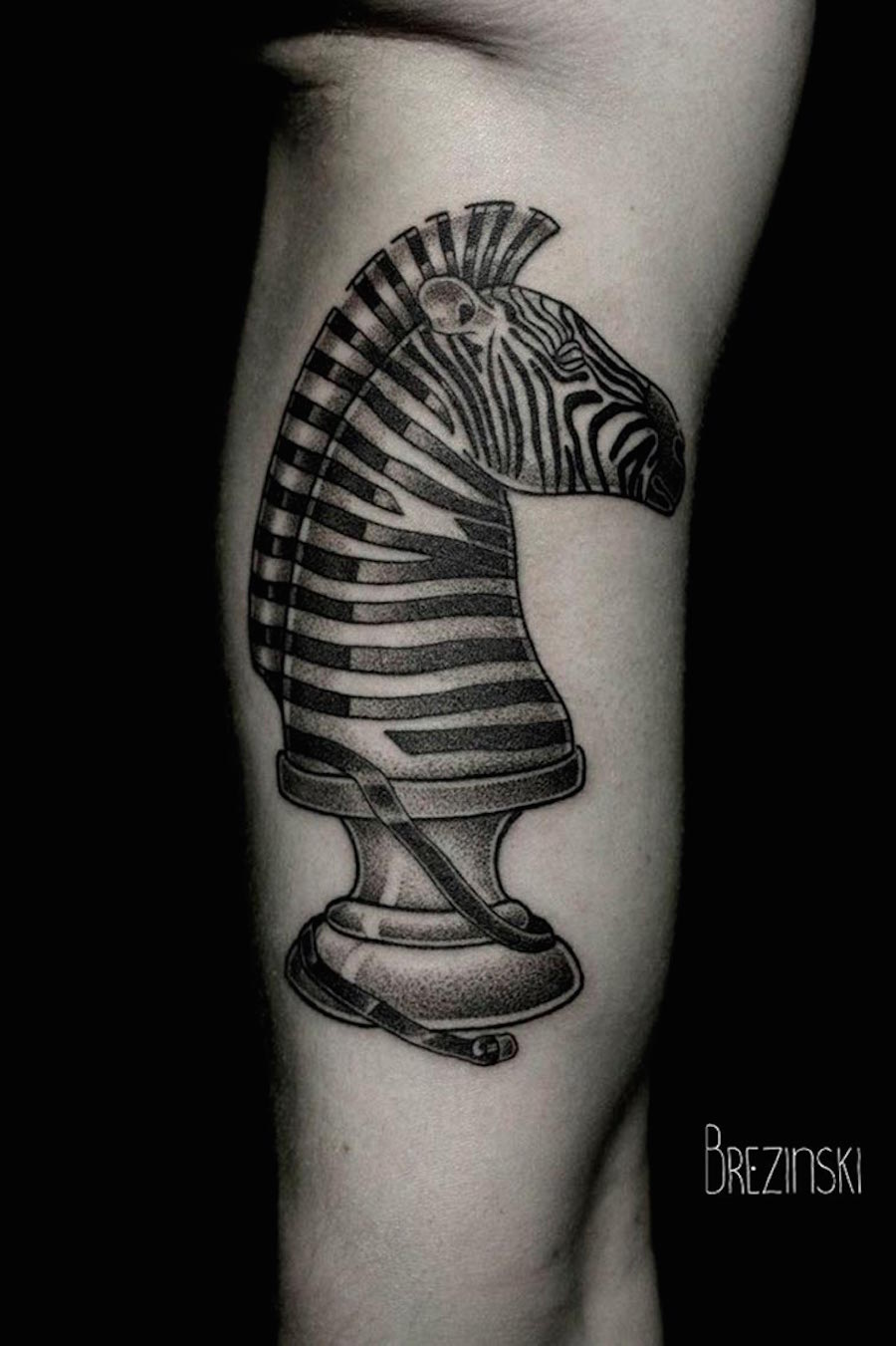 Hybrid Wildlife Black and White Tattoos  13