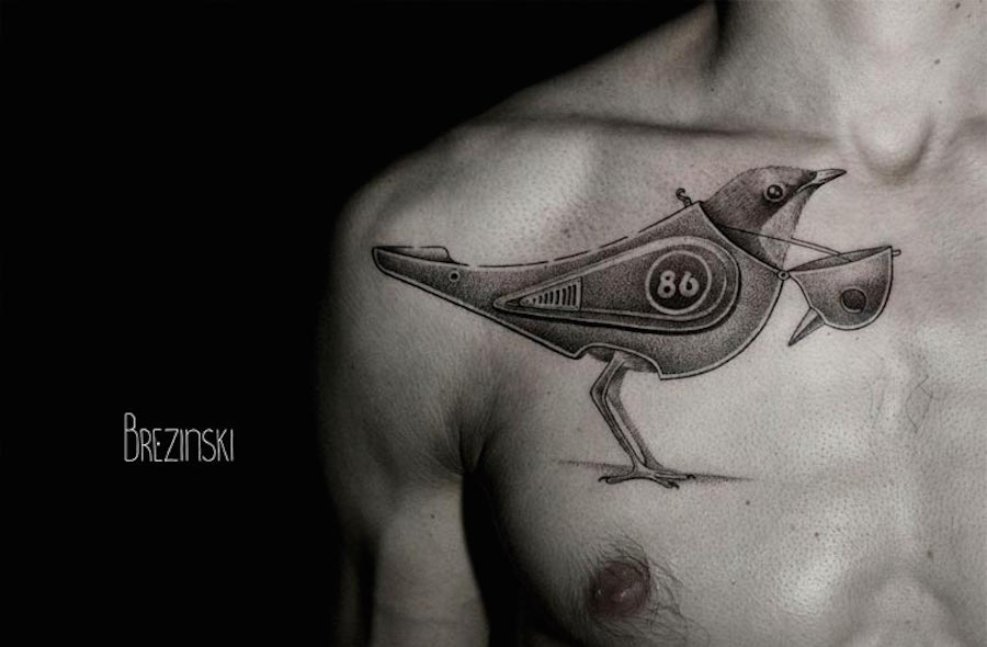 Hybrid Wildlife Black and White Tattoos  6