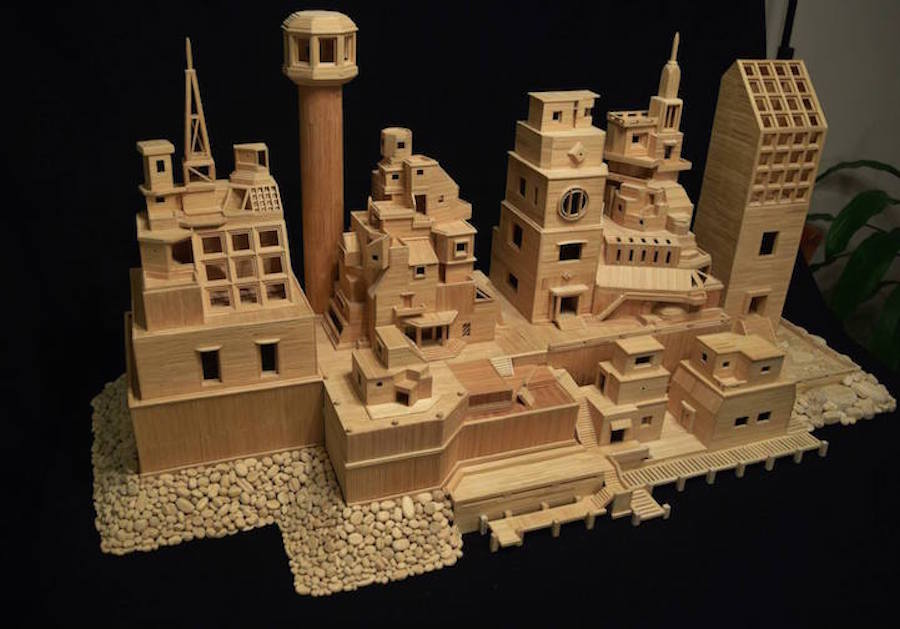 Incredible City Sculptures with Toothpicks4