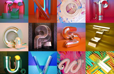 Metallic-Like 3D Artwork Alphabet