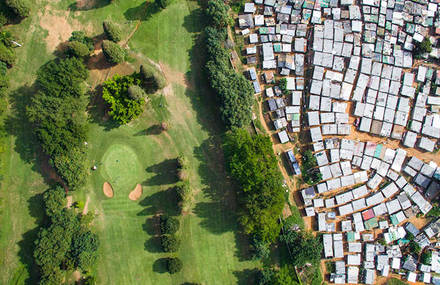 Striking Aerial Pictures of Limits Between Rich and Poor