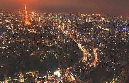 Tokyo Arteries Filmed from Above