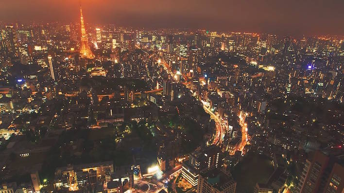 Tokyo Arteries Filmed from Above