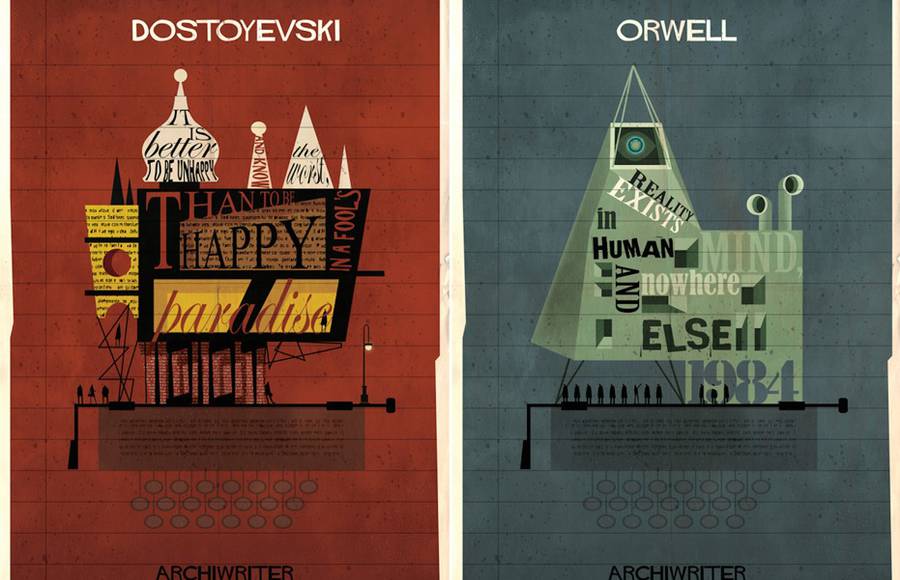 Nice Posters Showing the Universe of Famous Writers Through Houses