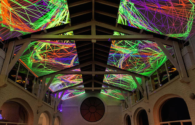 Complex Meshes Mapping Projection on a Loft’s High Ceiling