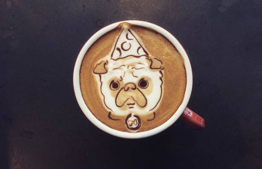 Cute Drawings on Coffee Foam