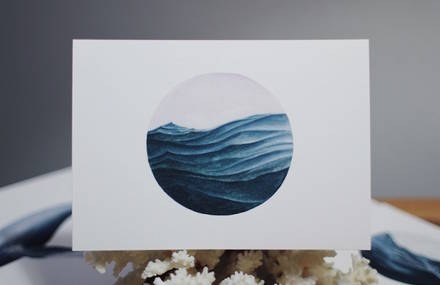 Poetic Ocean Watercolor Painting