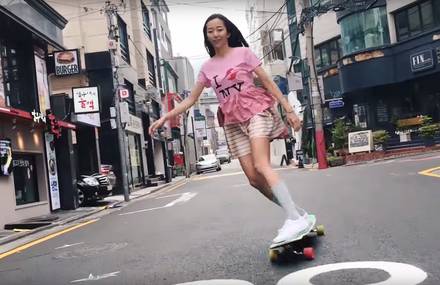 Elegant Longboarding Ride in Seoul