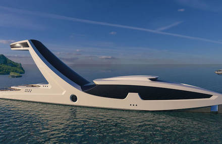 Luxury Yacht Concept Featuring a High Terrace Platform