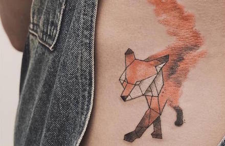 Memesmerizing Tattoos Mixing Geometry and Nature Items