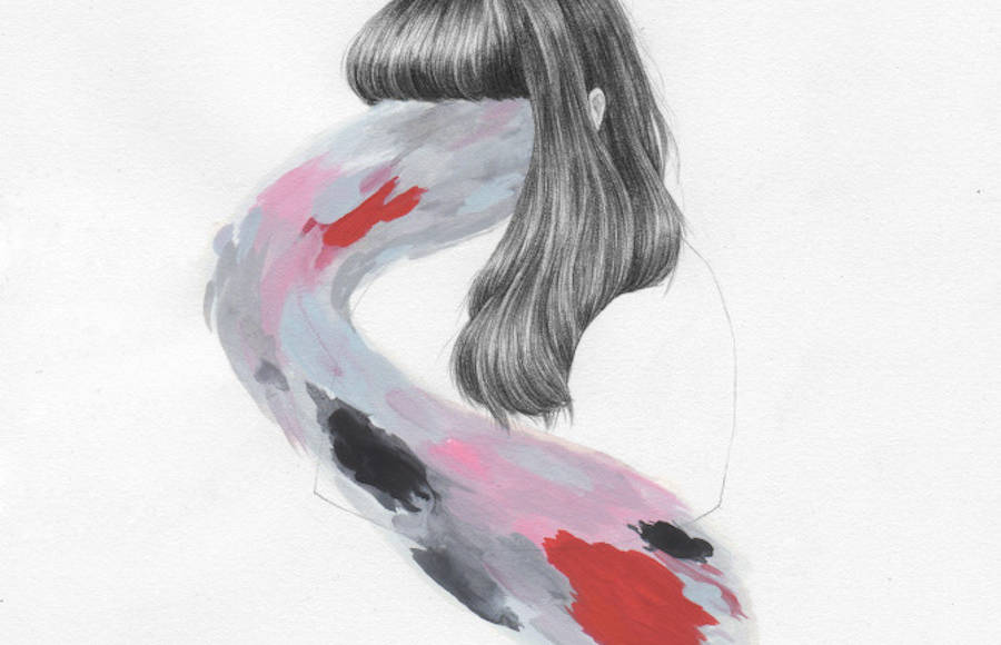Delicate Illustrations of Girls in a Tornado of Abstract Colors