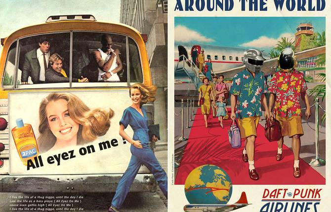 Famous Music Hits Turned Into Vintage Ad Posters