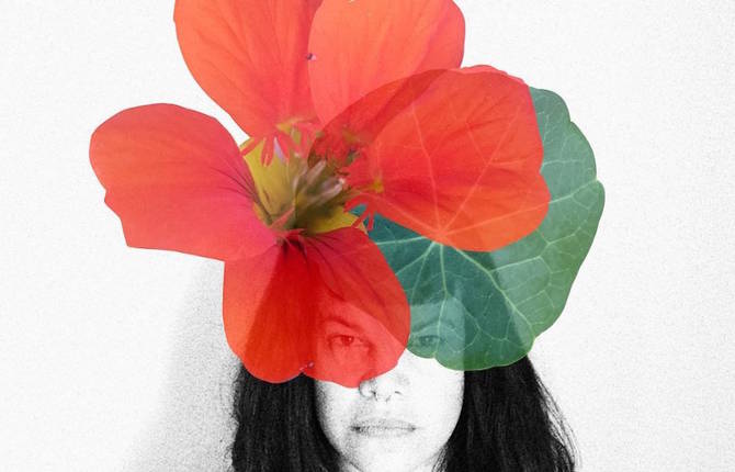 Black and White Portraits Enhanced by Flowers on Heads