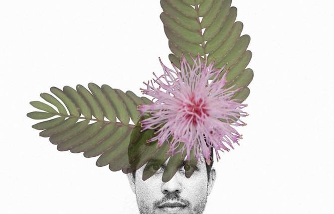 Black and White Portraits Enhanced by Flowers on Heads