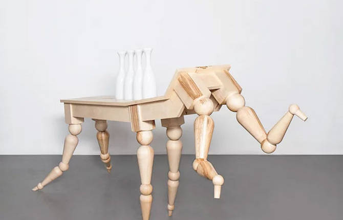 Wooden Table Inspired by Horses