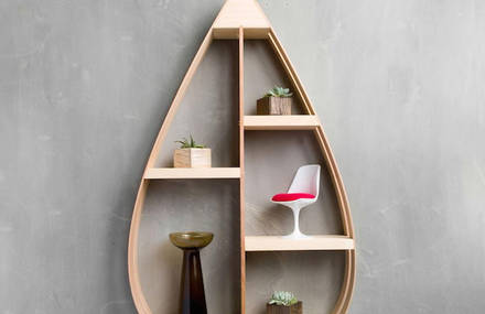 Clever Teardrop-shaped Bookcase