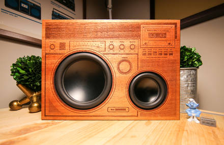 New Wooden Engraved Boomboxes Designed by Several Artists