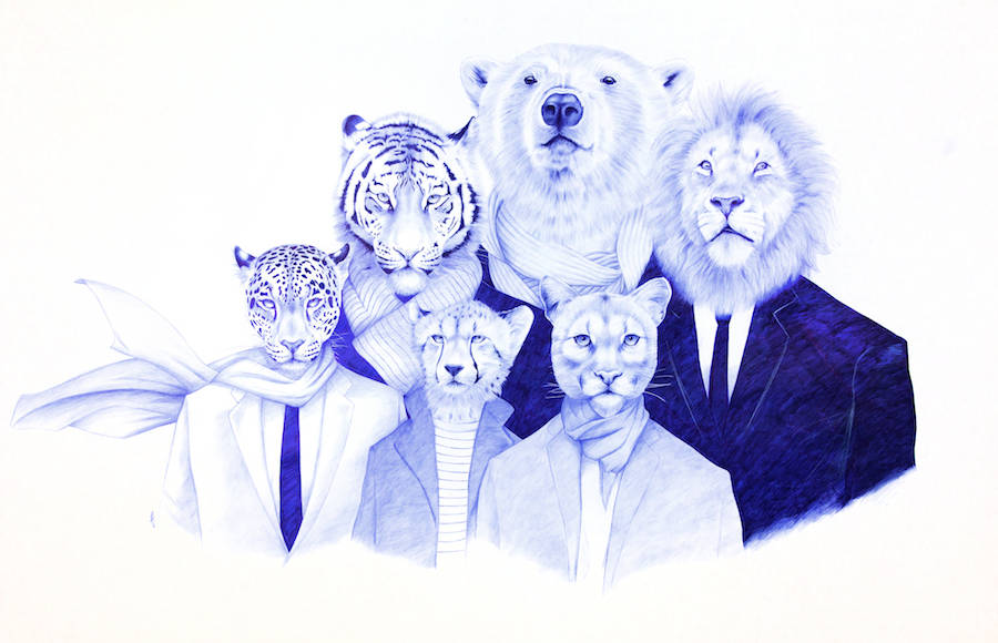 Realistic Pen Illustrations of Half-Men Half-Animals