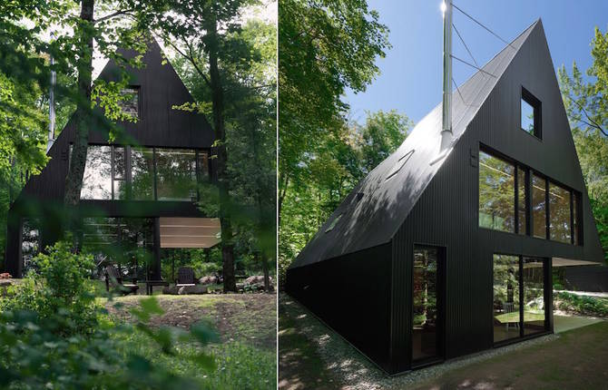 Contemporary Triangular Cabin in Canada