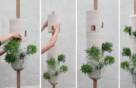 Playful Vertical Flowerpots