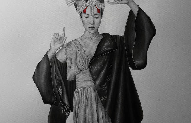 Black & Red Pencil Illustrations