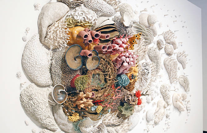 New Colorful Ceramic Coral Reefs by Courtney Mattison
