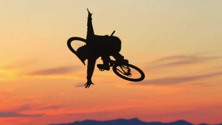 Following a Mountain Bike Rider in a Crazy Session