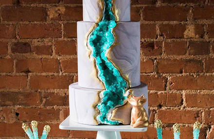 New Geode Wedding Cakes Trend