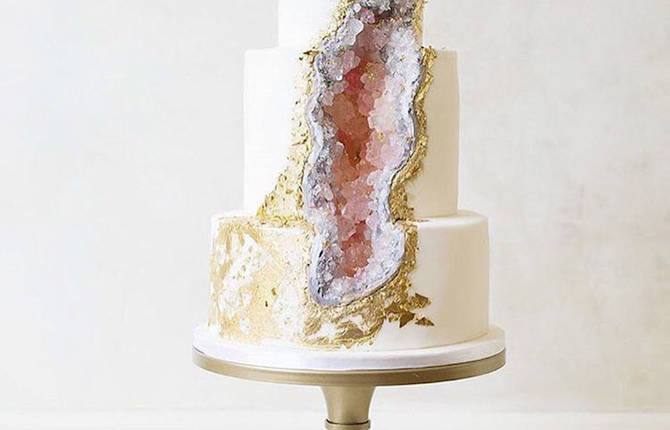 New Geode Wedding Cakes Trend