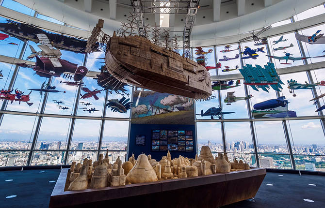 Giant Illuminated “Castle in the Sky” Ship for Studio Ghibli Exhibition in Tokyo
