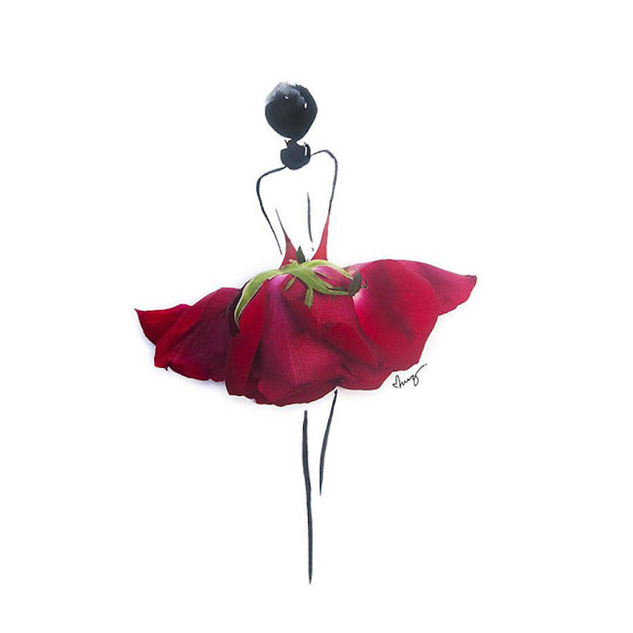 Beautiful hibiscus flower petals dress art  3d dress   YouTube