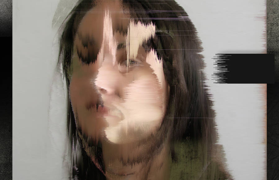 Portraits Drawn with Digital Glitch