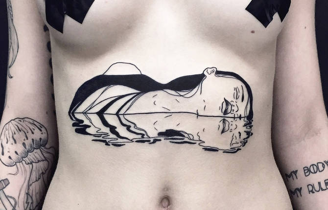 Erotic Linear Tattoos