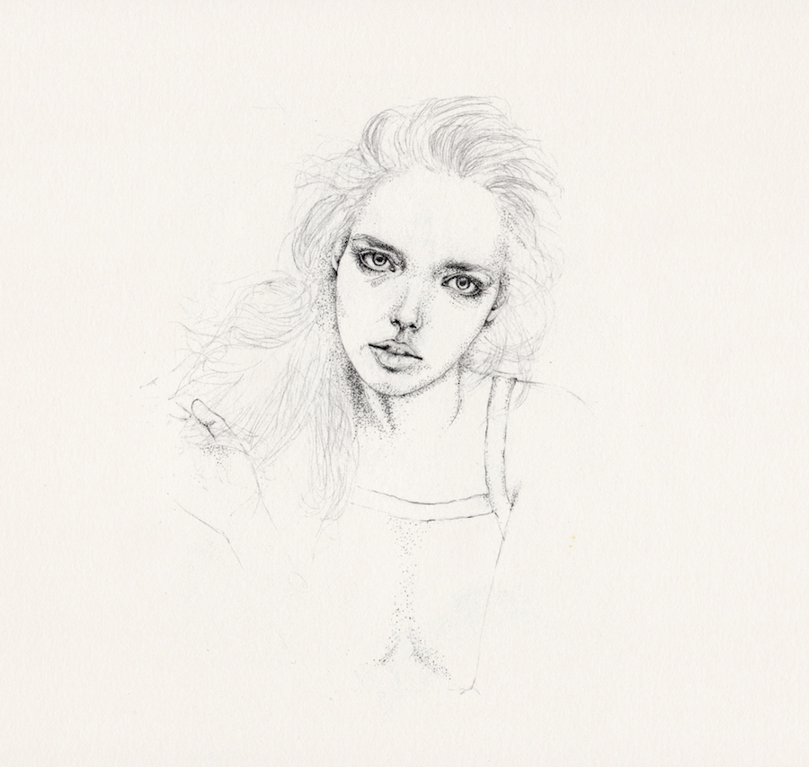 Delicate Pointillism & Pencil Portraits of Women – Fubiz Media