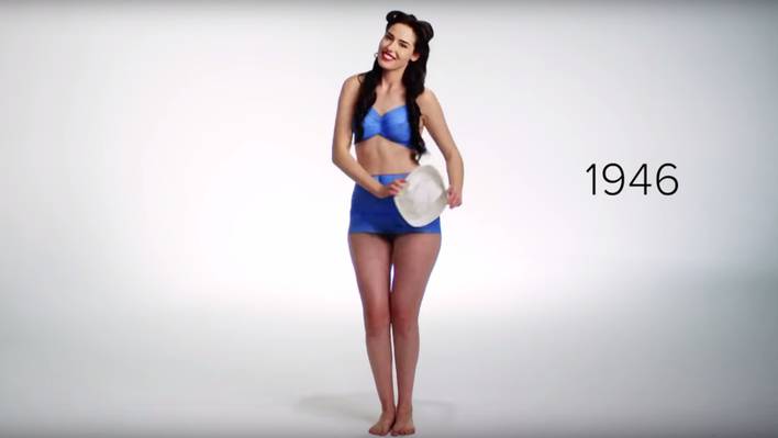 100 Years of Swimwear in Body Paint