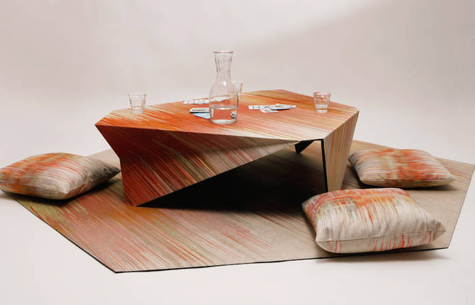 Folded Oriental Coffee Table & Carpet