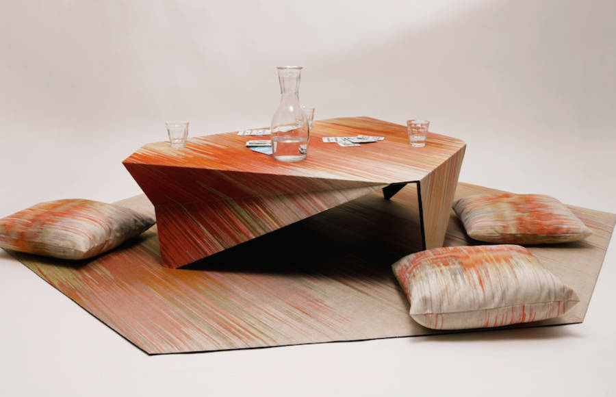 Folded Oriental Coffee Table & Carpet