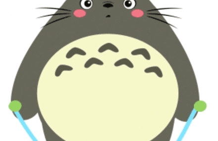 Funny Animated Gifs of Totoro Making Fitness