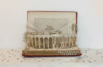 Memory of Scotland Through a Book Paper Sculpture