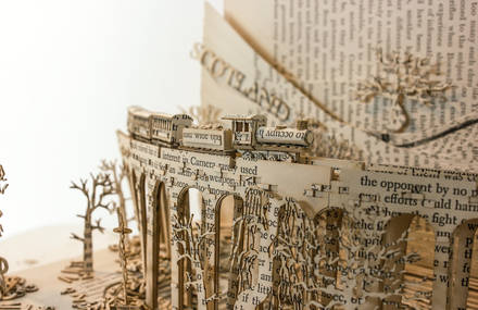 Memory of Scotland Through a Book Paper Sculpture