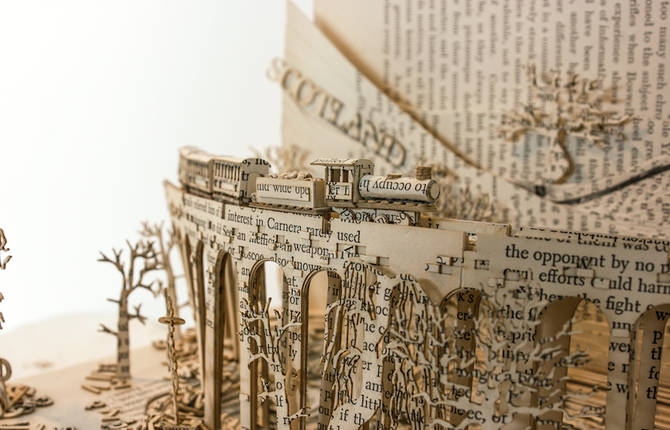 Memory of Scotland Through a Book Paper Sculpture