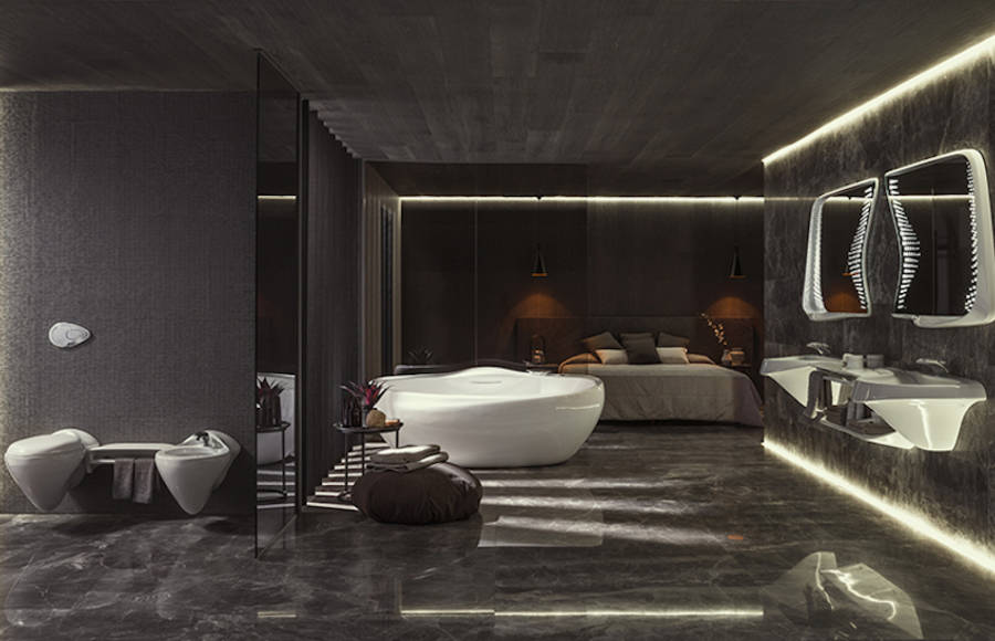 Bathroom Concept Inspired by the Water’s Motif by Zaha Hadid