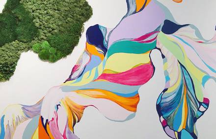 New Painted & Vegetal Mural by Sun Young Min