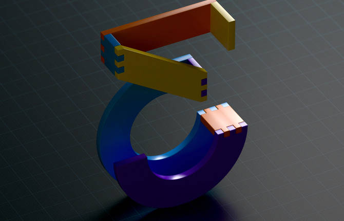 Eclectic 3D Art Typography